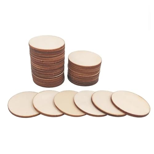 Holzscheiben, Ornamente, 25 Stück, 5 x 5 x 0,2 cm, unlackiert, runde Holzkreise, Basteln, Malen, Untersetzer Holzscheiben, Ornamente, 25 Stück, 5 x 5 x 0,2 cm, unlackiert, runde Holzkreise, Basteln, Malen, Untersetzer von FOSANGNANTU