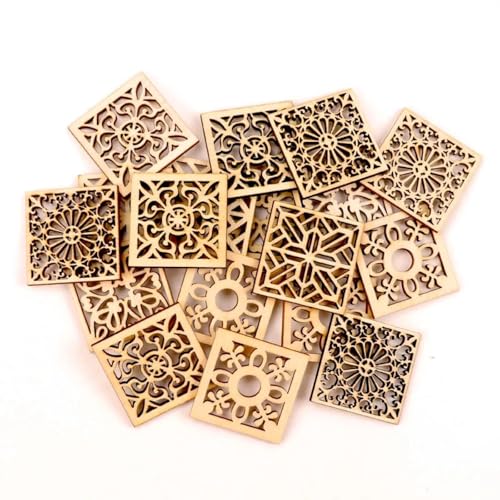 Holzscheiben, Ornamente, 4 x 4 cm, chinesischer Stil, Retro-Rahmen, Holzmuster, rund, quadratisch, Scrapbooking, Handwerk, handgefertigtes Zubehör, Heimdekoration, 10 Stück Holzscheiben, Ornamente, 4 x 4 cm, chinesischer Stil, Retro-Rahmen, Holzmuster, rund, quadratisch, Scrapbooking, Handwerk, handgefertigtes Zubehör, Heimdekoration, 10 Stück von FOSANGNANTU