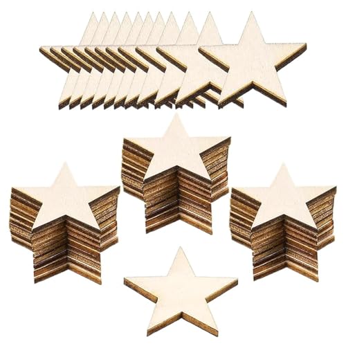 Holzscheiben, Ornamente, 5 x 5 x 0,2 cm, Holz-Stern-Scheiben, blanko, unlackiert, Sternverzierungen, Ausschnitte, Kunsthandwerk, Kunstprojekt, 25 Stück Holzscheiben, Ornamente, 5 x 5 x 0,2 cm, Holz-Stern-Scheiben, blanko, unlackiert, Sternverzierungen, Ausschnitte, Kunsthandwerk, Kunstprojekt, 25 Stück von FOSANGNANTU