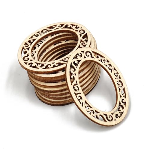Holzscheiben, Ornamente, handgefertigte Holzarbeiten, Heimdekoration, Zubehör, Sammelalben, Malerei, natürliche Spitze, Fotorahmen, runde Ornamente, 5,5 x 4 cm, 10 Stück Holzscheiben, Ornamente, handgefertigte Holzarbeiten, Heimdekoration, Zubehör, Sammelalben, Malerei, natürliche Spitze, Fotorahmen, runde Ornamente, 5,5 x 4 cm, 10 Stück von FOSANGNANTU