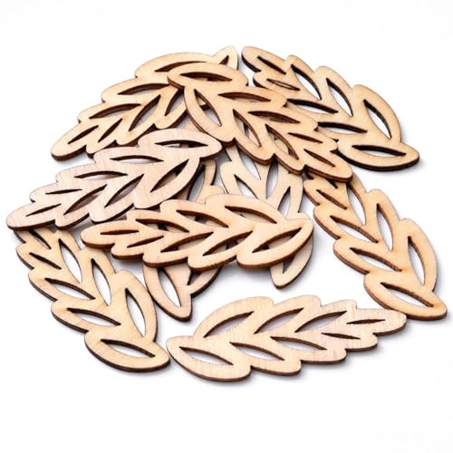 Holzscheiben, Ornamente, natürliche Holzblätter, Handarbeit für Holzscheiben, Ornamente, Heimdekoration, Werkzeuge, Handwerk, Stil A, 50 Stück Holzscheiben, Ornamente, natürliche Holzblätter, Handarbeit für Holzscheiben, Ornamente, Heimdekoration, Werkzeuge, Handwerk, Stil A, 50 Stück von FOSANGNANTU