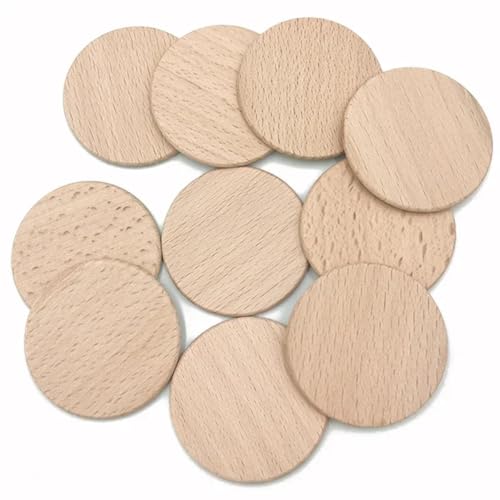 Holzscheiben, Ornamente, runde Scheiben, unlackiertes Holz, Kreis, Holzstücke, Holzausschnitte, Ornamente für Bastelbedarf, Dekoration, 5 x 5 x 0,32 cm, 10 Stück Holzscheiben, Ornamente, runde Scheiben, unlackiertes Holz, Kreis, Holzstücke, Holzausschnitte, Ornamente für Bastelbedarf, Dekoration, 5 x 5 x 0,32 cm, 10 Stück von FOSANGNANTU