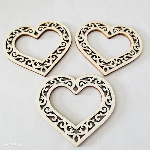 Holzscheiben, Ornamente, unlackiertes Holz, Fotorahmen, Rohlinge, Holz, Scrapbooking, Basteln, Untersetzer, Malerei, Ornamente, 5,5 x 5 cm, 10 Stück Holzscheiben, Ornamente, unlackiertes Holz, Fotorahmen, Rohlinge, Holz, Scrapbooking, Basteln, Untersetzer, Malerei, Ornamente, 5,5 x 5 cm, 10 Stück von FOSANGNANTU