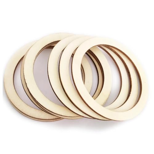 Holzscheiben-Ornamente, 5 Stück, 12,5 x 12,5 x 0,25 cm, Holzringe, natürlich, unlackiert, flache Holzringe, Kreis für Handwerk, Schmuckherstellung, Heimdekoration Holzscheiben-Ornamente, 5 Stück, 12,5 x 12,5 x 0,25 cm, Holzringe, natürlich, unlackiert, flache Holzringe, Kreis für Handwerk, Schmuckherstellung, Heimdekoration von FOSANGNANTU