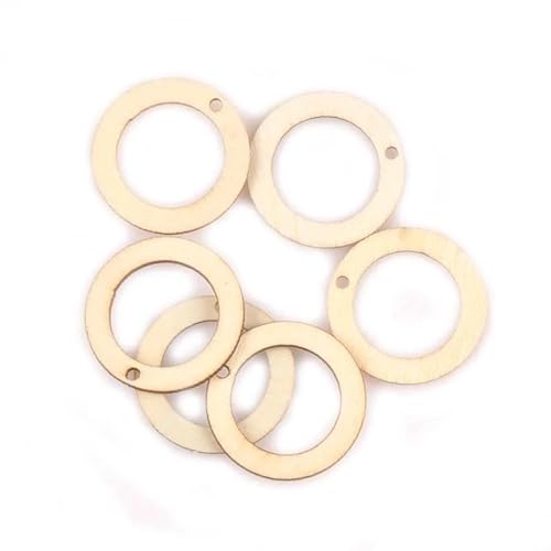 Holzscheiben-Ornamente, Kreisring-Anhänger, natürliche Holzdekoration, Ornamente, Holzscheiben, Basteln, Scrapbooking, handgefertigt, 3 x 3 cm, 50 Stück Holzscheiben-Ornamente, Kreisring-Anhänger, natürliche Holzdekoration, Ornamente, Holzscheiben, Basteln, Scrapbooking, handgefertigt, 3 x 3 cm, 50 Stück von FOSANGNANTU