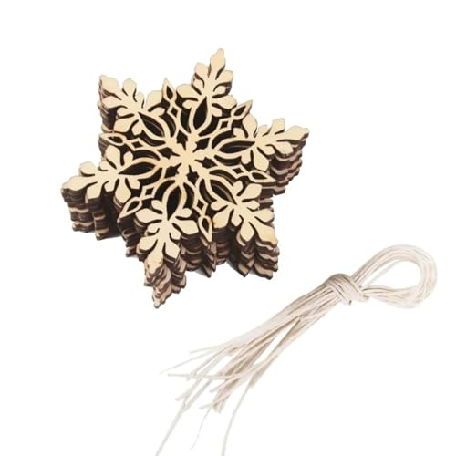 Holzscheiben zum Basteln, 10 Stück, 8 x 8 cm, verschiedene Schneeflocken-Ausschnitte, Bastelverzierung, Geschenkanhänger, Holzornament für Hochzeit Holzscheiben zum Basteln, 10 Stück, 8 x 8 cm, verschiedene Schneeflocken-Ausschnitte, Bastelverzierung, Geschenkanhänger, Holzornament für Hochzeit von FOSANGNANTU