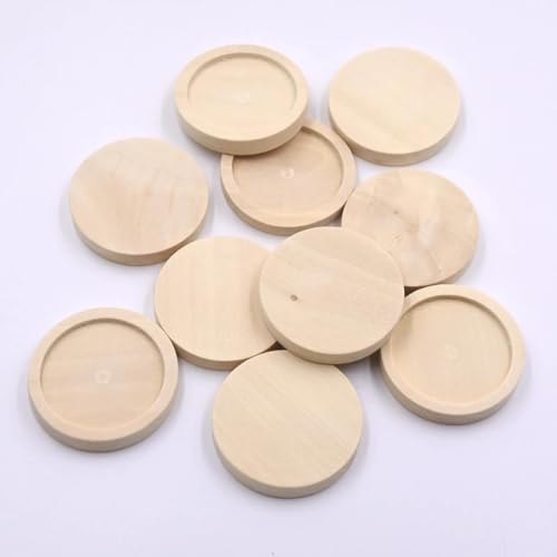 Holzscheiben zum Basteln, 10 Stück, unlackierte Birkenholzkreise für Heimhandwerk und Blanko-Schilder, rund, 3,5 x 3,5 cm Holzscheiben zum Basteln, 10 Stück, unlackierte Birkenholzkreise für Heimhandwerk und Blanko-Schilder, rund, 3,5 x 3,5 cm von FOSANGNANTU