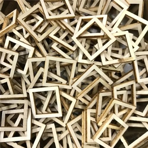 Holzscheiben zum Basteln, 100 Stück, 1 x 1 cm, Holzblumen, Blätter, Herzform, hängende Ornamente für Zuhause, Party, Tischdekoration, Scrapbooking, Basteln, quadratisch Holzscheiben zum Basteln, 100 Stück, 1 x 1 cm, Holzblumen, Blätter, Herzform, hängende Ornamente für Zuhause, Party, Tischdekoration, Scrapbooking, Basteln, quadratisch von FOSANGNANTU