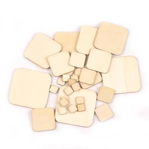 Holzscheiben zum Basteln, 100 Stück, unlackierte Holzstücke, Holzquadrate, ausgeschnittene Fliesen, natürliches rustikales Bastelholz für Heimdekoration, 1 x 1 cm Holzscheiben zum Basteln, 100 Stück, unlackierte Holzstücke, Holzquadrate, ausgeschnittene Fliesen, natürliches rustikales Bastelholz für Heimdekoration, 1 x 1 cm von FOSANGNANTU