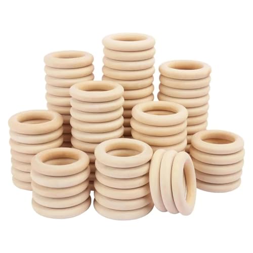 Holzscheiben zum Basteln, 20 Stück, 3,5 x 3,5 x 0,6 cm, Holzringe, unlackiert, natürliche Holzringe, Kreis für Anhängerverbinder, Schmuckherstellung Holzscheiben zum Basteln, 20 Stück, 3,5 x 3,5 x 0,6 cm, Holzringe, unlackiert, natürliche Holzringe, Kreis für Anhängerverbinder, Schmuckherstellung von FOSANGNANTU