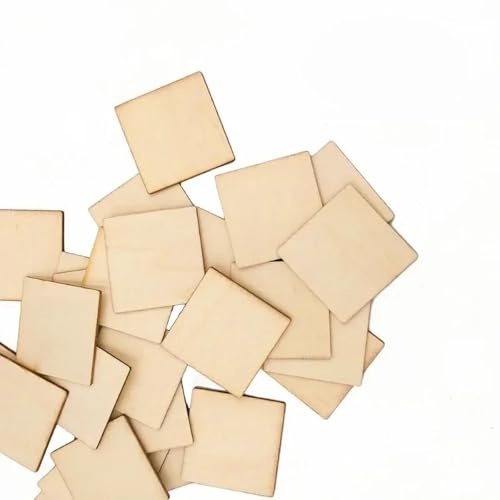 Holzscheiben zum Basteln, 20 Stück, 5 x 5 x 0,25 cm, unlackierte Holzquadrate für Projekte, Untersetzer, Fliesen Holzscheiben zum Basteln, 20 Stück, 5 x 5 x 0,25 cm, unlackierte Holzquadrate für Projekte, Untersetzer, Fliesen von FOSANGNANTU