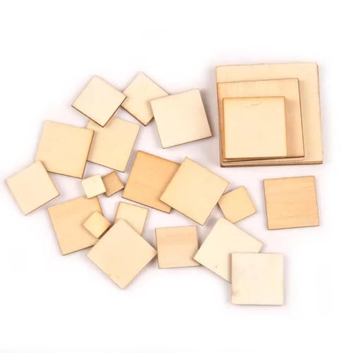 Holzscheiben zum Basteln, quadratische Form, Holzscheiben für Scrapbooking, Heimdekoration, handgefertigt, natürliche Holzornamente, 20 mm, 50 Stück Holzscheiben zum Basteln, quadratische Form, Holzscheiben für Scrapbooking, Heimdekoration, handgefertigt, natürliche Holzornamente, 20 mm, 50 Stück von FOSANGNANTU