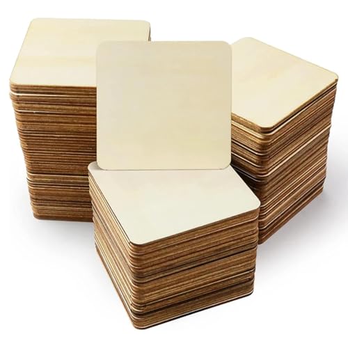 Holzscheiben zum Basteln, unlackierte Holzstücke, unlackiert, natürlich, quadratisch, Holzausschnitte, Brett, Basteln, Malen, Untersetzer, 10 Stück Holzscheiben zum Basteln, unlackierte Holzstücke, unlackiert, natürlich, quadratisch, Holzausschnitte, Brett, Basteln, Malen, Untersetzer, 10 Stück von FOSANGNANTU