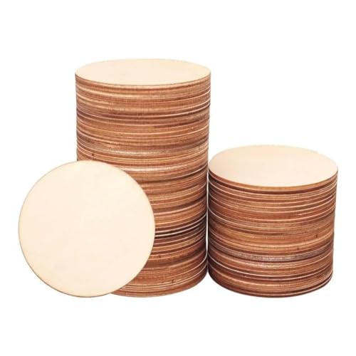 Holzscheiben zum Basteln, unlackierte Kreise, Holzkreise, Basteln, Holzuntersetzer, Heimdekoration, blanko, Holzscheiben, 6 x 6 x 0,2 cm, 100 Stück Holzscheiben zum Basteln, unlackierte Kreise, Holzkreise, Basteln, Holzuntersetzer, Heimdekoration, blanko, Holzscheiben, 6 x 6 x 0,2 cm, 100 Stück von FOSANGNANTU