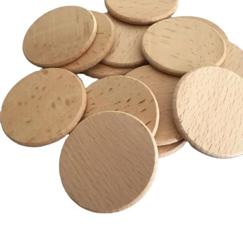 Holzstücke, 10 Stück, 3 x 3 x 0,3 cm, unlackierte Holzscheiben, natürliche runde Scheiben, Kreise, Holzausschnitte, Ornamente für Kunstdekorationen Holzstücke, 10 Stück, 3 x 3 x 0,3 cm, unlackierte Holzscheiben, natürliche runde Scheiben, Kreise, Holzausschnitte, Ornamente für Kunstdekorationen von FOSANGNANTU