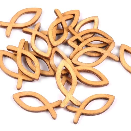 Holzstücke, 50 Stück, 3,5 x 1,5 cm, natürliches Holz, handgefertigt, Fischform, Handwerk für Scrapbooking, Zubehör für Heimdekoration, Kunstornamente Holzstücke, 50 Stück, 3,5 x 1,5 cm, natürliches Holz, handgefertigt, Fischform, Handwerk für Scrapbooking, Zubehör für Heimdekoration, Kunstornamente von FOSANGNANTU