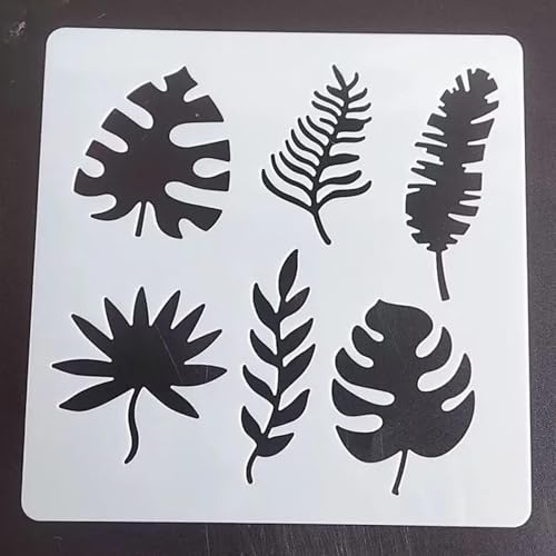 Schablonen zum Basteln, 13 x 13 cm, Blattschablone zum Malen auf Holz, Wand, Tür, Leinwand, Heimdekoration, Stil 1 Schablonen zum Basteln, 13 x 13 cm, Blattschablone zum Malen auf Holz, Wand, Tür, Leinwand, Heimdekoration, Stil 1 von FOSANGNANTU