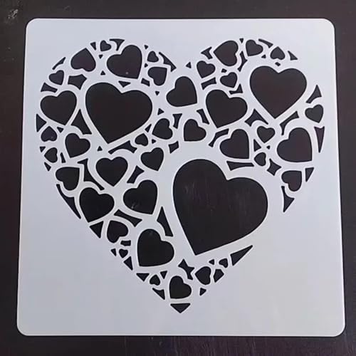 Schablonen zum Basteln, 13 x 13 cm, Liebesschablone zum Malen auf Holz, Wand, Tür, Leinwand, Heimdekoration, Stil 8 Schablonen zum Basteln, 13 x 13 cm, Liebesschablone zum Malen auf Holz, Wand, Tür, Leinwand, Heimdekoration, Stil 8 von FOSANGNANTU