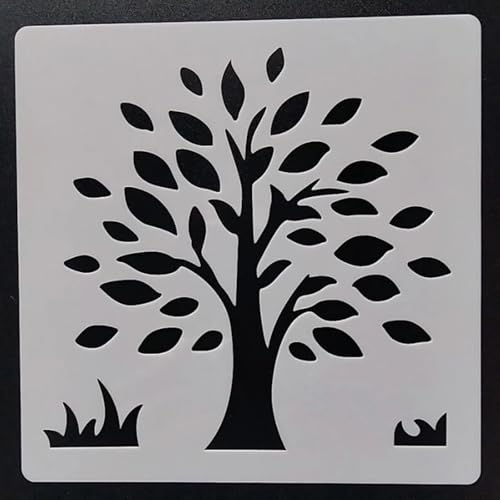 Schablonen zum Basteln, 13 x 13 cm, Pflanzenschablone zum Malen auf Holz, Wand, Tür, Leinwand, Heimdekoration, Stil 1 von FOSANGNANTU