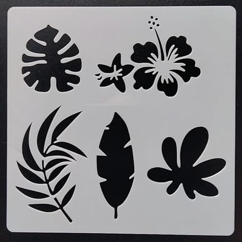 Schablonen zum Basteln, 13 x 13 cm, Pflanzenschablone zum Malen auf Holz, Wand, Tür, Leinwand, Heimdekoration, Stil 2 Schablonen zum Basteln, 13 x 13 cm, Pflanzenschablone zum Malen auf Holz, Wand, Tür, Leinwand, Heimdekoration, Stil 2 von FOSANGNANTU