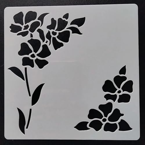 Schablonen zum Basteln, 13 x 13 cm, Pflanzenschablone zum Malen auf Holz, Wand, Tür, Leinwand, Heimdekoration, Stil 4 von FOSANGNANTU