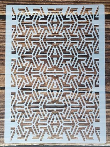 Schablonen zum Basteln, 21 x 29 cm, Geometrie, Wolf, Hirsch, Kopf, Schablone zum Malen auf Holz, Wand, Tür, Leinwand, Heimdekoration, Stil 5 von FOSANGNANTU