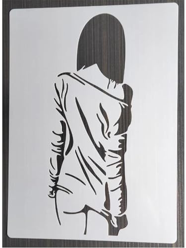 Schablonen zum Basteln, 21 x 29 cm, seitliche Schablone zum Malen auf Holz, Wand, Tür, Leinwand, Heimdekoration, Stil 8 von FOSANGNANTU