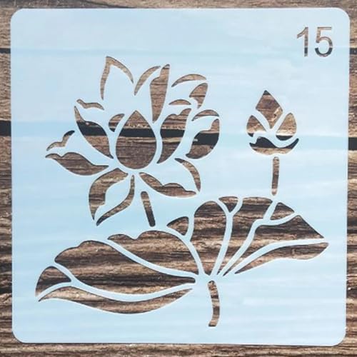 Schablonen zum Basteln, Blumenschablone zum Malen auf Holz, Wand, Tür, Leinwand, Heimdekoration, Stil 1 von FOSANGNANTU