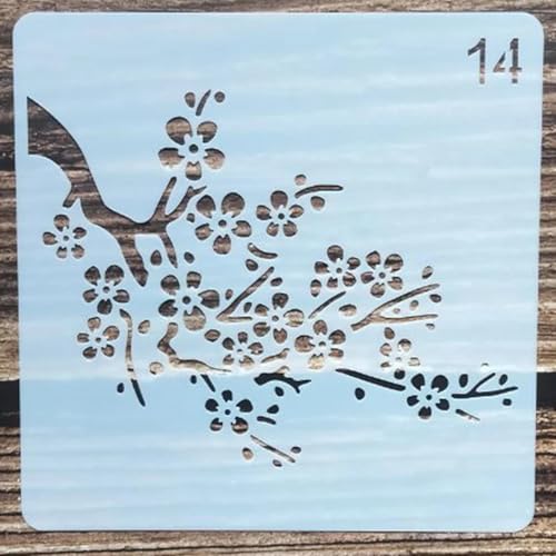 Schablonen zum Basteln, Blumenschablone zum Malen auf Holz, Wand, Tür, Leinwand, Heimdekoration, Stil 2, 13 x 13 cm Schablonen zum Basteln, Blumenschablone zum Malen auf Holz, Wand, Tür, Leinwand, Heimdekoration, Stil 2, 13 x 13 cm von FOSANGNANTU