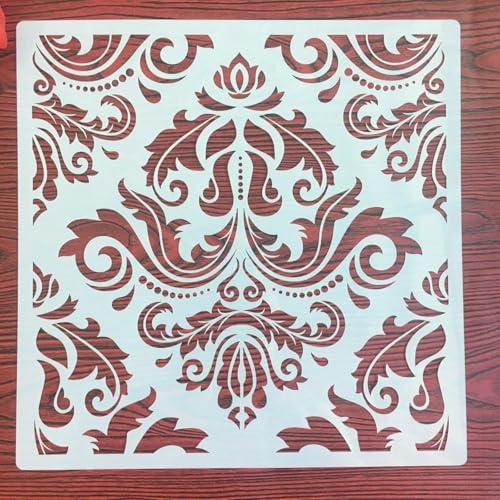 Schablonen zum Basteln, buddhistische Schablone zum Malen auf Holz, Wand, Tür, Leinwand, Heimdekoration, 30 x 30 cm von FOSANGNANTU