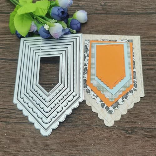 Stanzschablone, Kartenherstellung, 14,2 x 9,2 cm, Banner, Metall-Stanzschablone zum Prägen von Papier, Fotoalbum, Karten, Scrapbooking, Stanzform Stanzschablone, Kartenherstellung, 14,2 x 9,2 cm, Banner, Metall-Stanzschablone zum Prägen von Papier, Fotoalbum, Karten, Scrapbooking, Stanzform von FOSANGNANTU