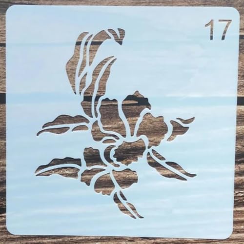 Wiederverwendbare Schablonen, 13 x 13 cm, Blumen-Rosen-Schablone zum Malen auf Holz, Wand, Stoff, Stein, Schild, DIY-Kunstprojekte, Stil 4 Wiederverwendbare Schablonen, 13 x 13 cm, Blumen-Rosen-Schablone zum Malen auf Holz, Wand, Stoff, Stein, Schild, DIY-Kunstprojekte, Stil 4 von FOSANGNANTU