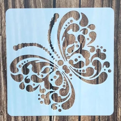 Wiederverwendbare Schablonen, 13 x 13 cm, Pflanzenschablone zum Malen auf Holz, Möbel, Boden, Dekoration, Heimwerkerbedarf, Stil 5 Wiederverwendbare Schablonen, 13 x 13 cm, Pflanzenschablone zum Malen auf Holz, Möbel, Boden, Dekoration, Heimwerkerbedarf, Stil 5 von FOSANGNANTU
