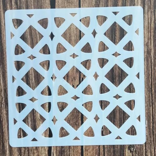 Wiederverwendbare Schablonen, 15 x 15 cm, geometrische Muster, Schablone zum Malen auf Holz, Möbel, Boden, Dekoration, Heimwerkerbedarf, Stil 8 von FOSANGNANTU