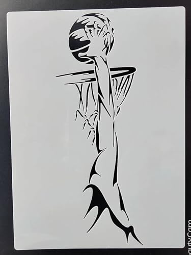 Wiederverwendbare Schablonen, 21 x 29 cm, Basketball-Schablone zum Malen auf Holz, Wand, Stoff, Stein, Schild, DIY-Kunstprojekte, Stil 2 von FOSANGNANTU