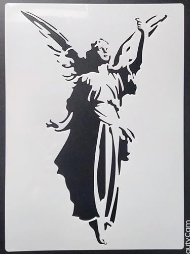 Wiederverwendbare Schablonen, 21 x 29 cm, Engel-Schichtschablone zum Malen auf Holz, Wand, Stoff, Stein, Schild, DIY-Kunstprojekte, Stil 1 von FOSANGNANTU
