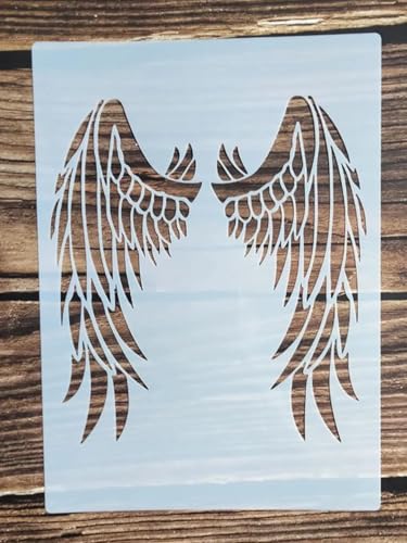 Wiederverwendbare Schablonen, 21 x 29 cm, Flügel-Schablone zum Malen auf Holz, Möbel, Boden, Dekoration, Heimwerkerbedarf, Stil 8 Wiederverwendbare Schablonen, 21 x 29 cm, Flügel-Schablone zum Malen auf Holz, Möbel, Boden, Dekoration, Heimwerkerbedarf, Stil 8 von FOSANGNANTU