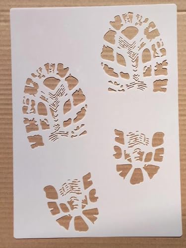 Wiederverwendbare Schablonen, 21 x 29 cm, Schuh-Druck-Schablone zum Malen auf Holz, Möbel, Boden, Dekoration, Heimwerkerbedarf, Stil 3 Wiederverwendbare Schablonen, 21 x 29 cm, Schuh-Druck-Schablone zum Malen auf Holz, Möbel, Boden, Dekoration, Heimwerkerbedarf, Stil 3 von FOSANGNANTU