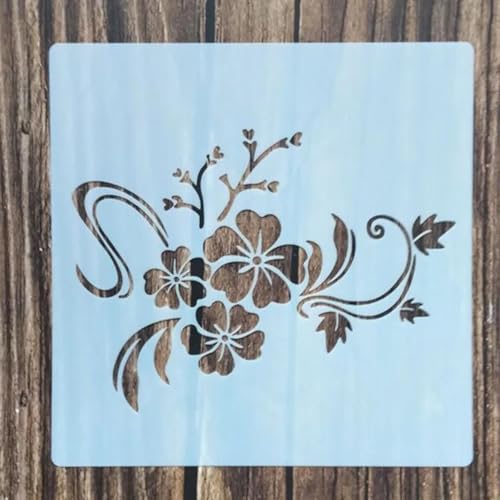 Wiederverwendbare Schablonen, 5 x 15 cm, Blumenschablone zum Malen auf Holz, Möbel, Boden, Dekoration, Heimwerkerbedarf, Stil 1 von FOSANGNANTU