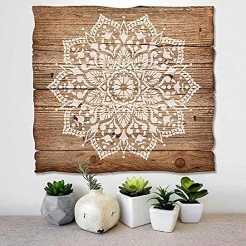 Wiederverwendbare Schablonen, 50 x 50 cm, Blumenschablone zum Malen auf Holz, Möbel, Boden, Dekoration, DIY-Zubehör Wiederverwendbare Schablonen, 50 x 50 cm, Blumenschablone zum Malen auf Holz, Möbel, Boden, Dekoration, DIY-Zubehör von FOSANGNANTU