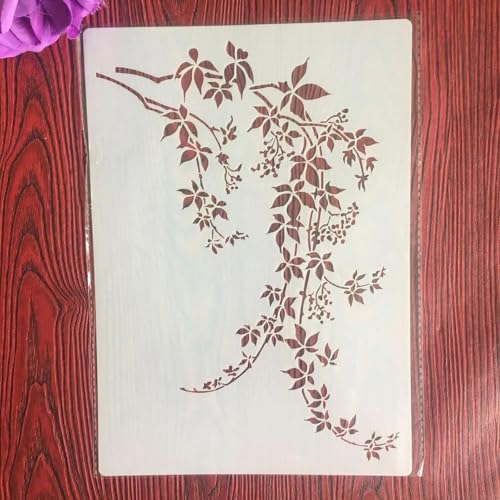 Wiederverwendbare Schablonen, A4, 29 x 21 cm, Blätter-Schablone zum Malen auf Holz, Möbel, Boden, Dekoration, DIY-Zubehör von FOSANGNANTU