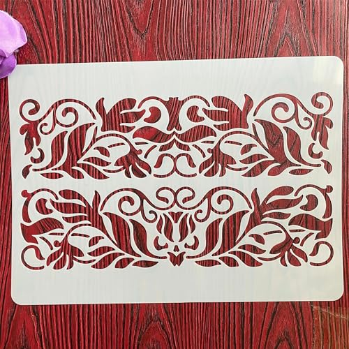 Wiederverwendbare Schablonen, A4, 29 x 21 cm, Blumenschablone zum Malen auf Holz, Möbeln, Böden, Dekoration, Bastelzubehör, Muster A Wiederverwendbare Schablonen, A4, 29 x 21 cm, Blumenschablone zum Malen auf Holz, Möbeln, Böden, Dekoration, Bastelzubehör, Muster A von FOSANGNANTU