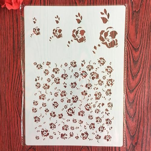 Wiederverwendbare Schablonen, A4, 29 x 21 cm, Blumenschablone zum Malen auf Holz, Möbeln, Böden, Dekoration, Bastelzubehör, Muster A Wiederverwendbare Schablonen, A4, 29 x 21 cm, Blumenschablone zum Malen auf Holz, Möbeln, Böden, Dekoration, Bastelzubehör, Muster A von FOSANGNANTU