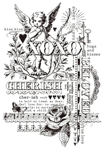 FOSANGPUSHI Vintage-Stempel zum Basteln, 11 x 16 cm, Engel-Hintergrund, transparenter Silikonstempel für Fotoalbum-Dekoration FOSANGPUSHI Vintage-Stempel zum Basteln, 11 x 16 cm, Engel-Hintergrund, transparenter Silikonstempel für Fotoalbum-Dekoration von FOSANGPUSHI