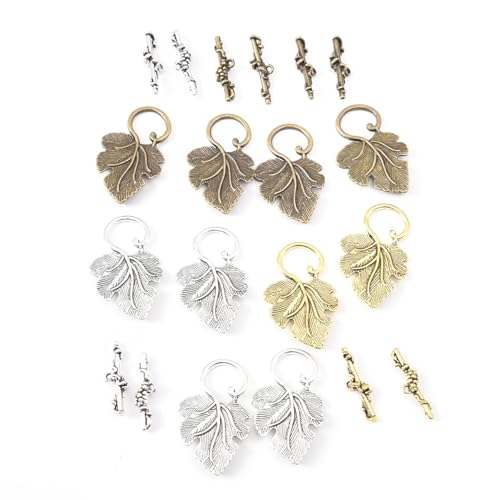 Knebelverschlüsse zur Schmuckherstellung, 3,7 x 2 cm, Antik-Silber, Gold, Weinblatt-Blume, Knebelverschlüsse für Schmuckherstellung, Armband, Knebelverschluss, handgefertigtes Zubehör, gemischt, 10 Knebelverschlüsse zur Schmuckherstellung, 3,7 x 2 cm, Antik-Silber, Gold, Weinblatt-Blume, Knebelverschlüsse für Schmuckherstellung, Armband, Knebelverschluss, handgefertigtes Zubehör, gemischt, 10 von FOSANGPUSHI