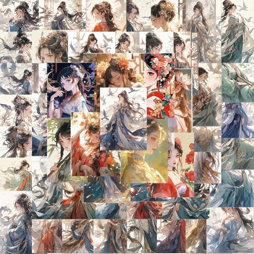 FOSDICK 100Pcs Orientalisches Mädchen Sticker Set, Antiker Stil Scrapbook Stickers, Cartoon Charakter Sticker Aesthetic, Vintage Sticker, Aufkleber Kinder für DIY Dekoration Tassen Laptop Scrapbooking FOSDICK 100Pcs Orientalisches Mädchen Sticker Set, Antiker Stil Scrapbook Stickers, Cartoon Charakter Sticker Aesthetic, Vintage Sticker, Aufkleber Kinder für DIY Dekoration Tassen Laptop Scrapbooking von FOSDICK