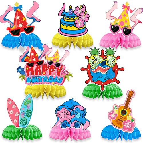 FOSDICK 8 Stück Waben Tischdeko Geburtstag, Cartoon Papier Geburtstag Deko Tisch, Interessant Geburtstagsdeko Tisch Waben, Niedlich Happy Birthday Tischdeko für Kindergeburtstag Party Mädchen Jungen von FOSDICK