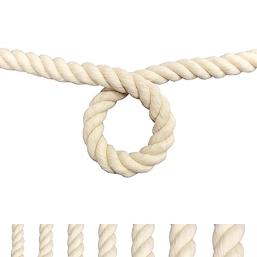 FOSER Baumwollseil, Makramee Garn, BaumwollKordel für DIY Handwerk, Dekorative Projekte, Haustier Spielzeug (16mm(4M)) von FOSER