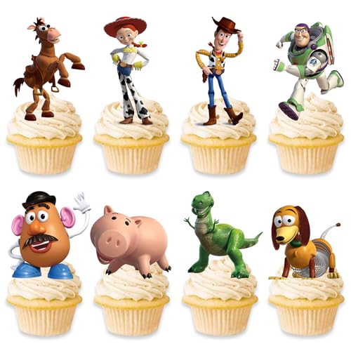 Cupcake-Topper für Geburtstagskuchen, Cupcake-Dekorationen, Spielzeug, Geburtstagsparty-Zubehör, 48 Stück Cupcake-Topper für Geburtstagskuchen, Cupcake-Dekorationen, Spielzeug, Geburtstagsparty-Zubehör, 48 Stück von FOTN