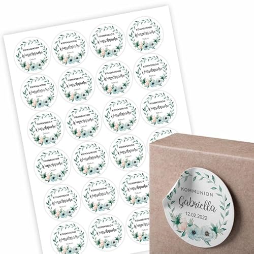 24 Stück Aufkleber Kommunion- Personalisierte Aufkleber mit Namen Datum für die Geschenke Ihrer Gäste 4,5cm Runde Papieraufkleber Etiketten für Tischdeko, Flaschen, Tüten, Briefen, Einladungskarte 24 Stück Aufkleber Kommunion- Personalisierte Aufkleber mit Namen Datum für die Geschenke Ihrer Gäste 4,5cm Runde Papieraufkleber Etiketten für Tischdeko, Flaschen, Tüten, Briefen, Einladungskarte von FOTOFOL